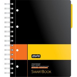 Бизнес-тетрадь Attache Selection Smartbook А5 120 листов желтая/оранжевая в клетку 1 разделитель на спирали (181х212 мм)